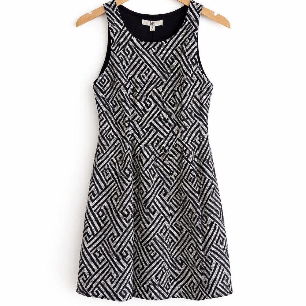 XS Black and White Mini Dress